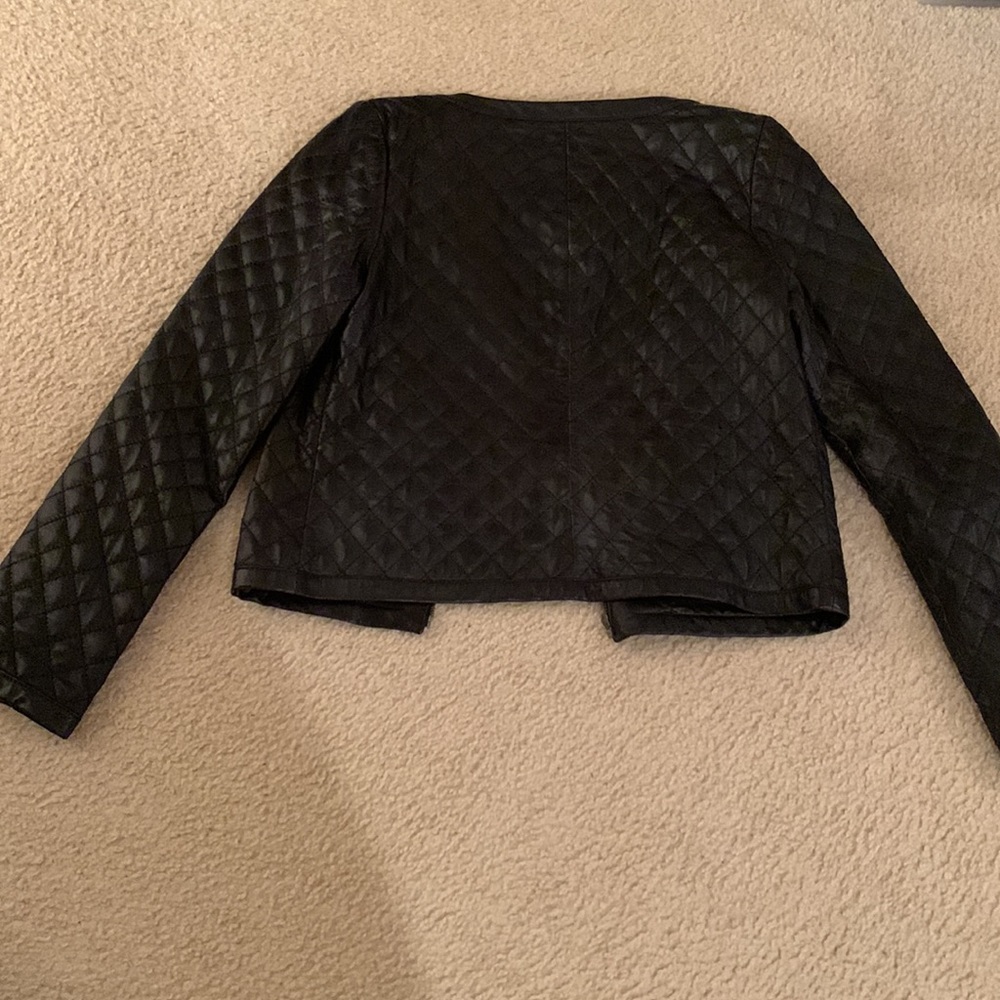 Hinge Black Leather Jacket Size Medium - image 4
